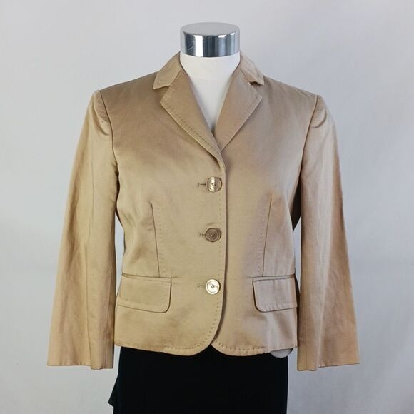 Alberta Ferretti Tan Cropped Blazer Jacket. - Picture 1 of 9